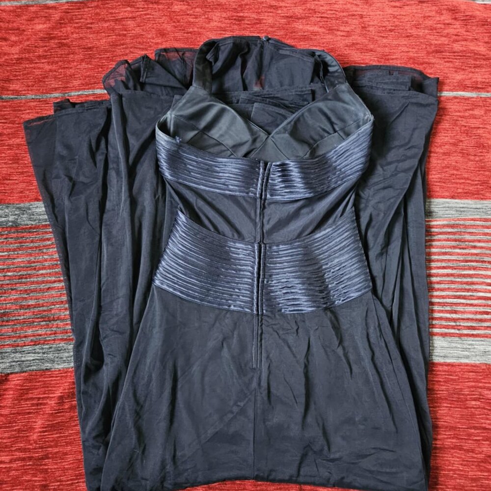 Navy Vintage Cache Halter Gown - Picture 5 of 13